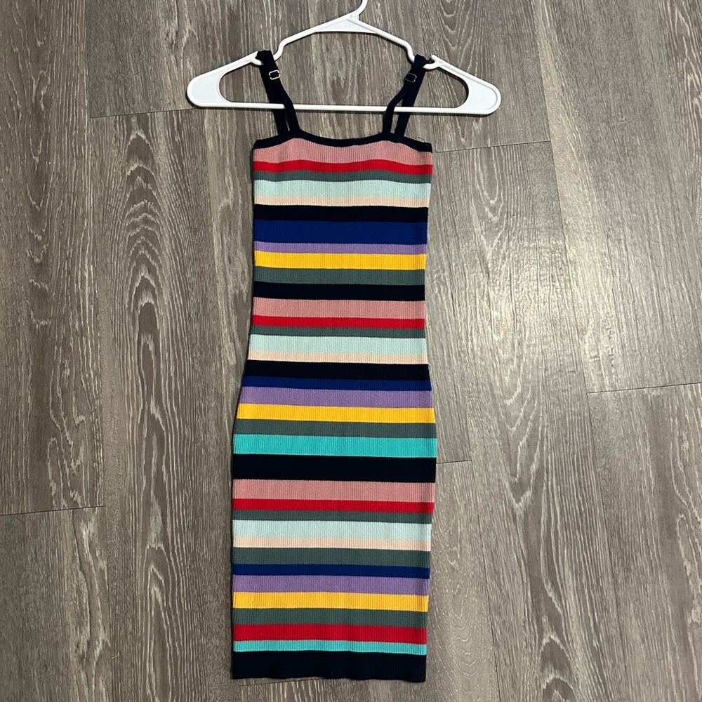 Charlotte Russe colorful striped fitted dress